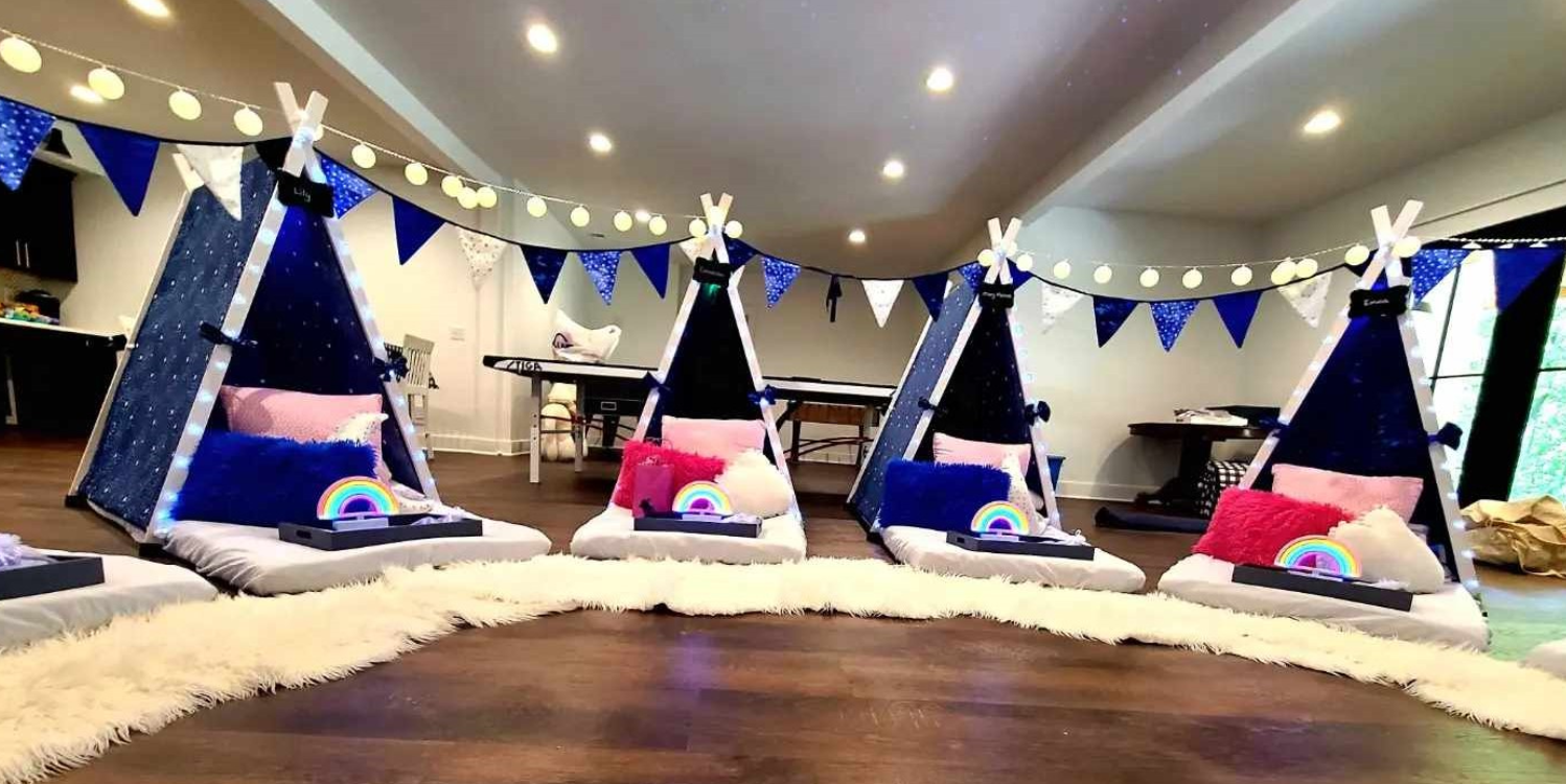 teepee slumber party rentals